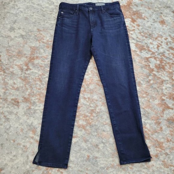 đź‘• ANTHROPOLOGIE AG The Stevie High-Rise Skinny Ankle Dark Wash Jeans - Size 31R - Picture 3 of 10